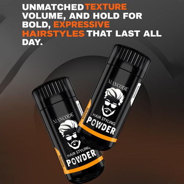 MAN CODE Hair Volumizing Powder Wax for Men, Hair Powder, Hair Wax Powder for Boys, Natural & Safe Hairstyling Powder, Strong Hold & Matte Finish, 24 hrs hold Hair Styling Powder (20g)
